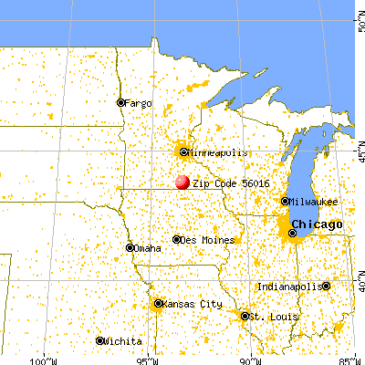 Clarks Grove, MN (56016) map from a distance