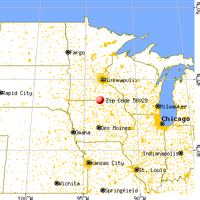 Emmons, MN (56029) map from a distance