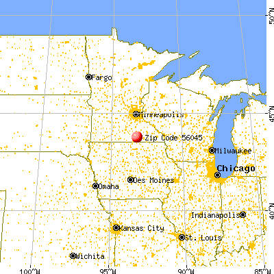 Hollandale, MN (56045) map from a distance