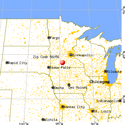 La Salle, MN (56056) map from a distance