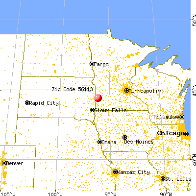 Arco, MN (56113) map from a distance