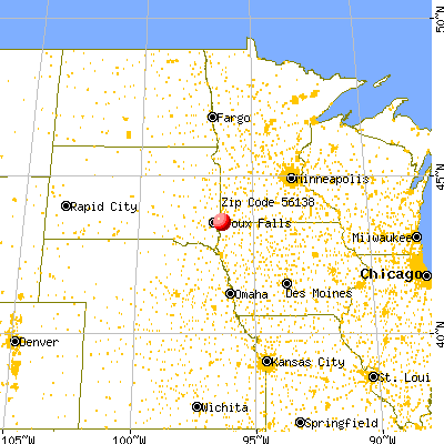 Hills, MN (56138) map from a distance