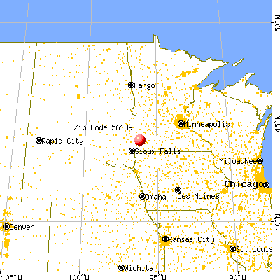 Holland, MN (56139) map from a distance