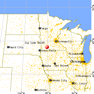 Jeffers, MN (56145) map from a distance