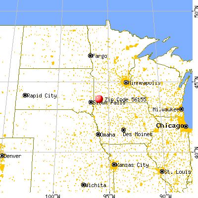 Lismore, MN (56155) map from a distance