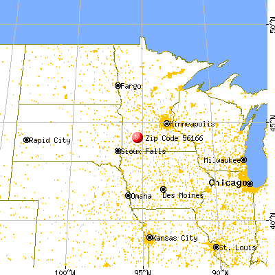 Revere, MN (56166) map from a distance