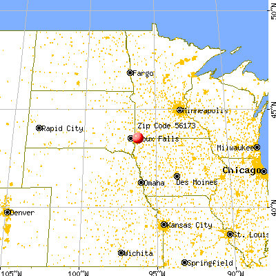 Steen, MN (56173) map from a distance