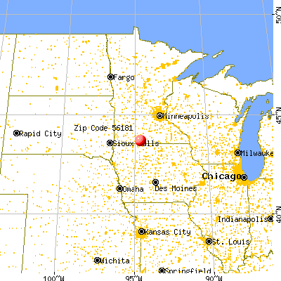 Welcome, MN (56181) map from a distance