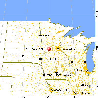 Blomkest, MN (56216) map from a distance