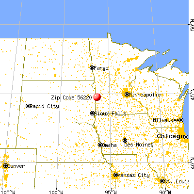 Canby, MN (56220) map from a distance