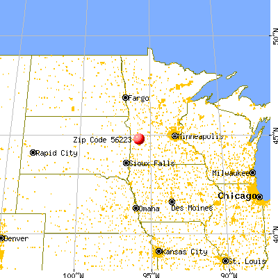 Clarkfield, MN (56223) map from a distance