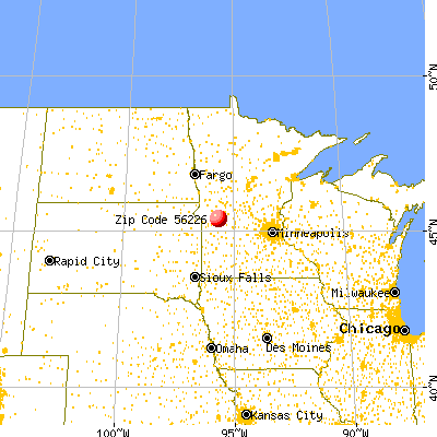 Clontarf, MN (56226) map from a distance