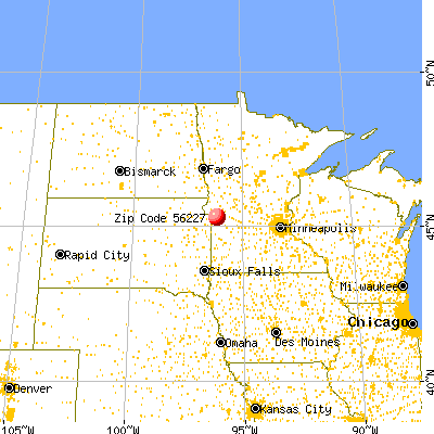 Correll, MN (56227) map from a distance