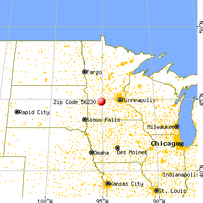 Danube, MN (56230) map from a distance