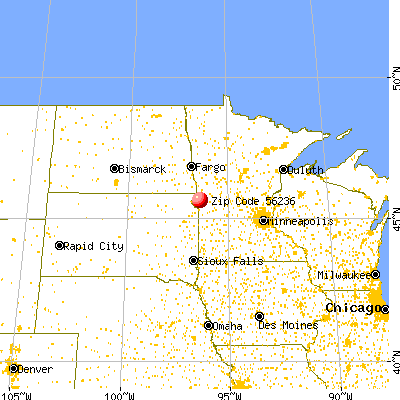 Dumont, MN (56236) map from a distance