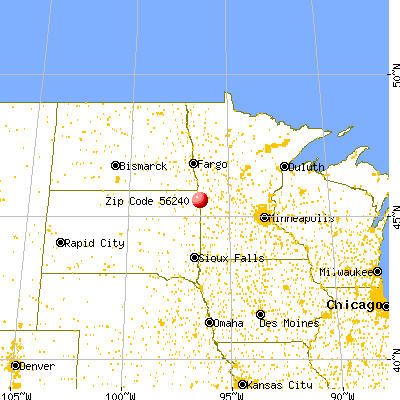 Graceville, MN (56240) map from a distance