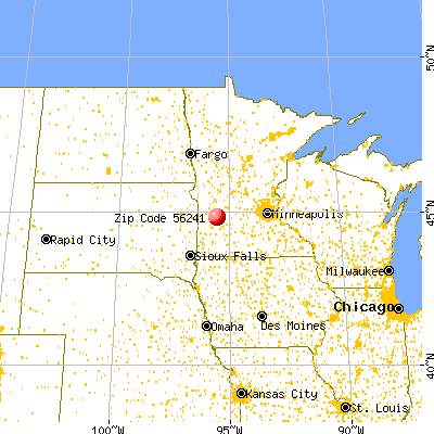 Granite Falls, MN (56241) map from a distance