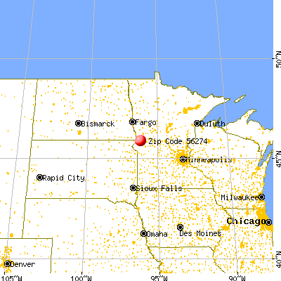 Norcross, MN (56274) map from a distance