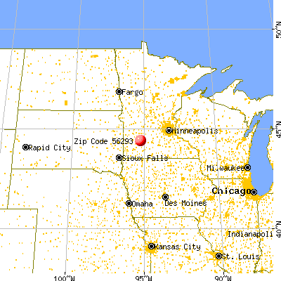 Wabasso, MN (56293) map from a distance