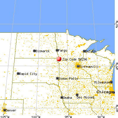 Wheaton, MN (56296) map from a distance