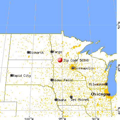 Alexandria, MN (56308) map from a distance