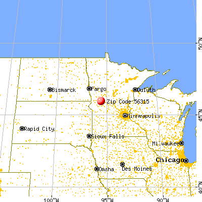 Millerville, MN (56315) map from a distance
