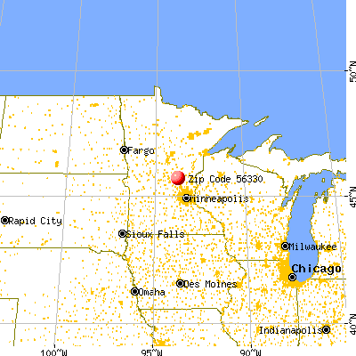 Foreston, MN (56330) map from a distance