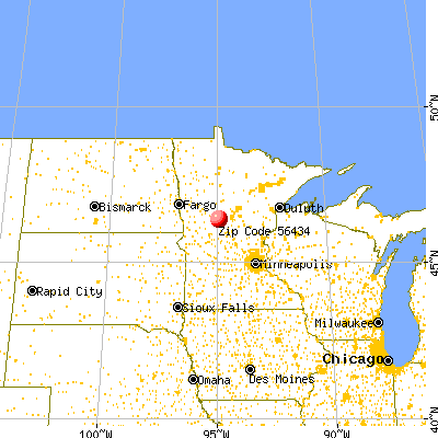 Aldrich, MN (56434) map from a distance
