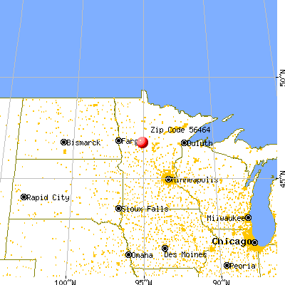 Menahga, MN (56464) map from a distance