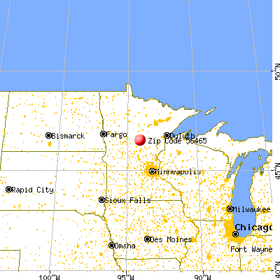 Merrifield, MN (56465) map from a distance
