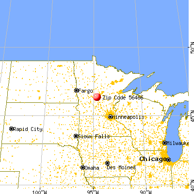 Motley, MN (56466) map from a distance