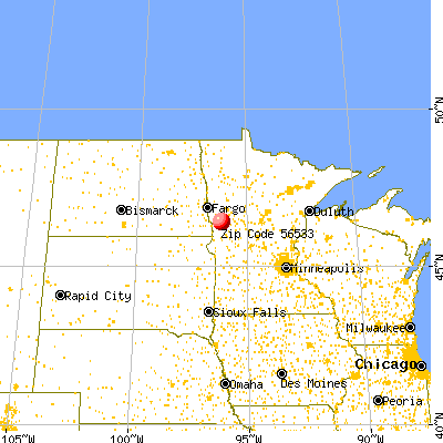 Elizabeth, MN (56533) map from a distance