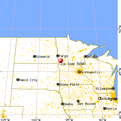 Foxhome, MN (56543) map from a distance
