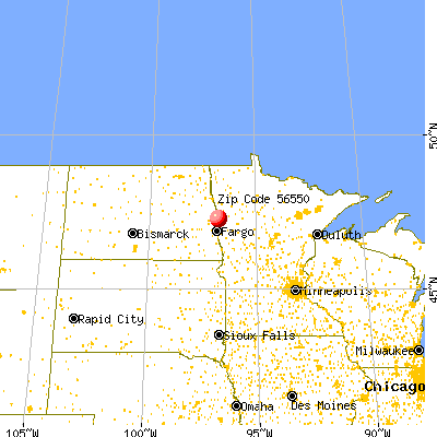 Hendrum, MN (56550) map from a distance