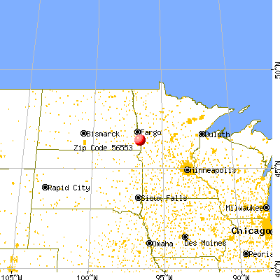 Kent, MN (56553) map from a distance