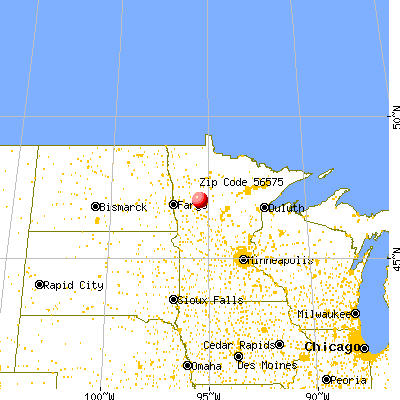 Pine Point, MN (56575) map from a distance