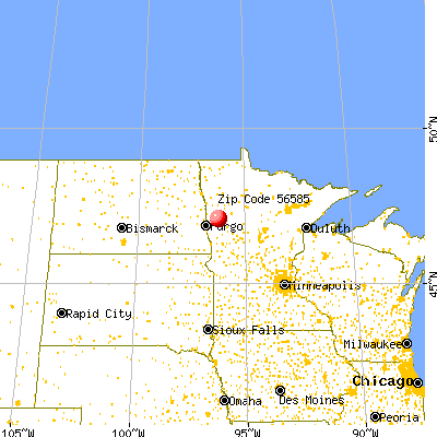 Ulen, MN (56585) map from a distance