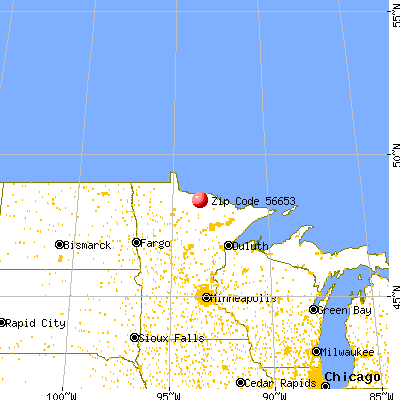 Littlefork, MN (56653) map from a distance