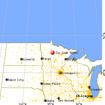 Tenstrike, MN (56683) map from a distance