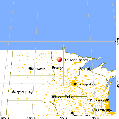 Trail, MN (56684) map from a distance