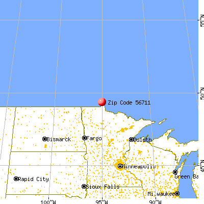 Angle Inlet, MN (56711) map from a distance