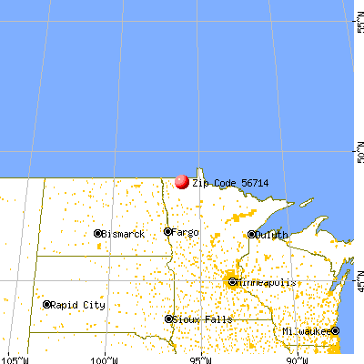 Badger, MN (56714) map from a distance
