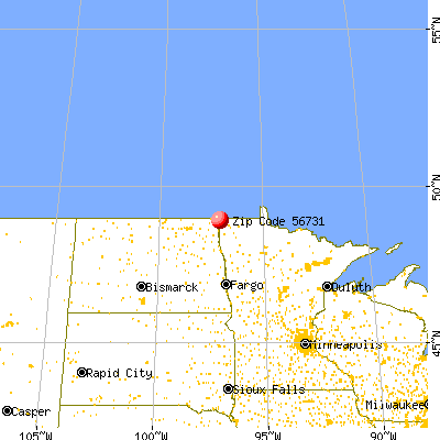 Humboldt, MN (56731) map from a distance