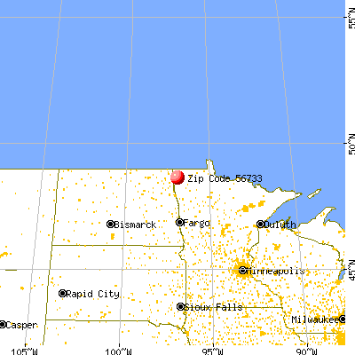 Kennedy, MN (56733) map from a distance