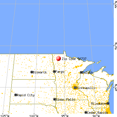 Middle River, MN (56737) map from a distance