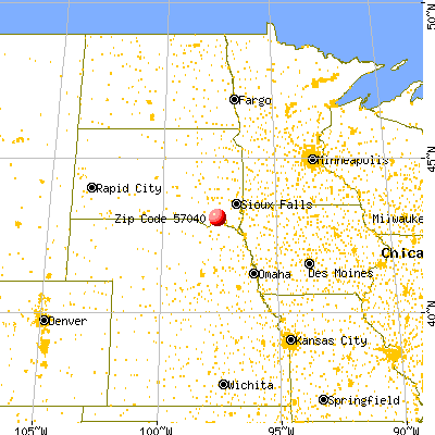 Lesterville, SD (57040) map from a distance