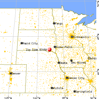 Scotland, SD (57059) map from a distance