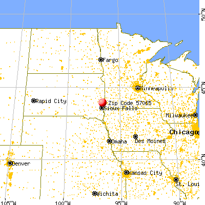 Trent, SD (57065) map from a distance