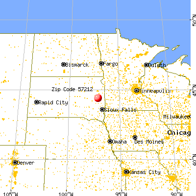 Lake Poinsett, SD (57212) map from a distance