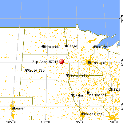 Crocker, SD (57217) map from a distance
